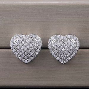 Romantic Heart Shaped Micro Inlay Zircon Stud Earrings